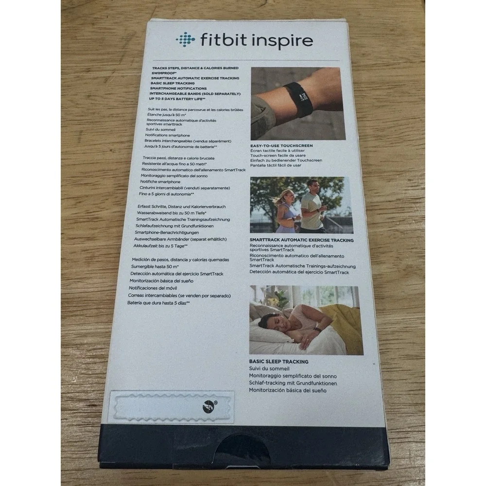 Fitbit Inspire Fitness Tracker Plum Burgundy S/P L/G Bands Brand New